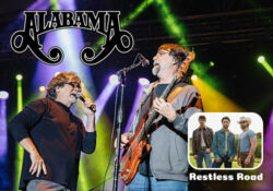 ALABAMA playing in a concert at night